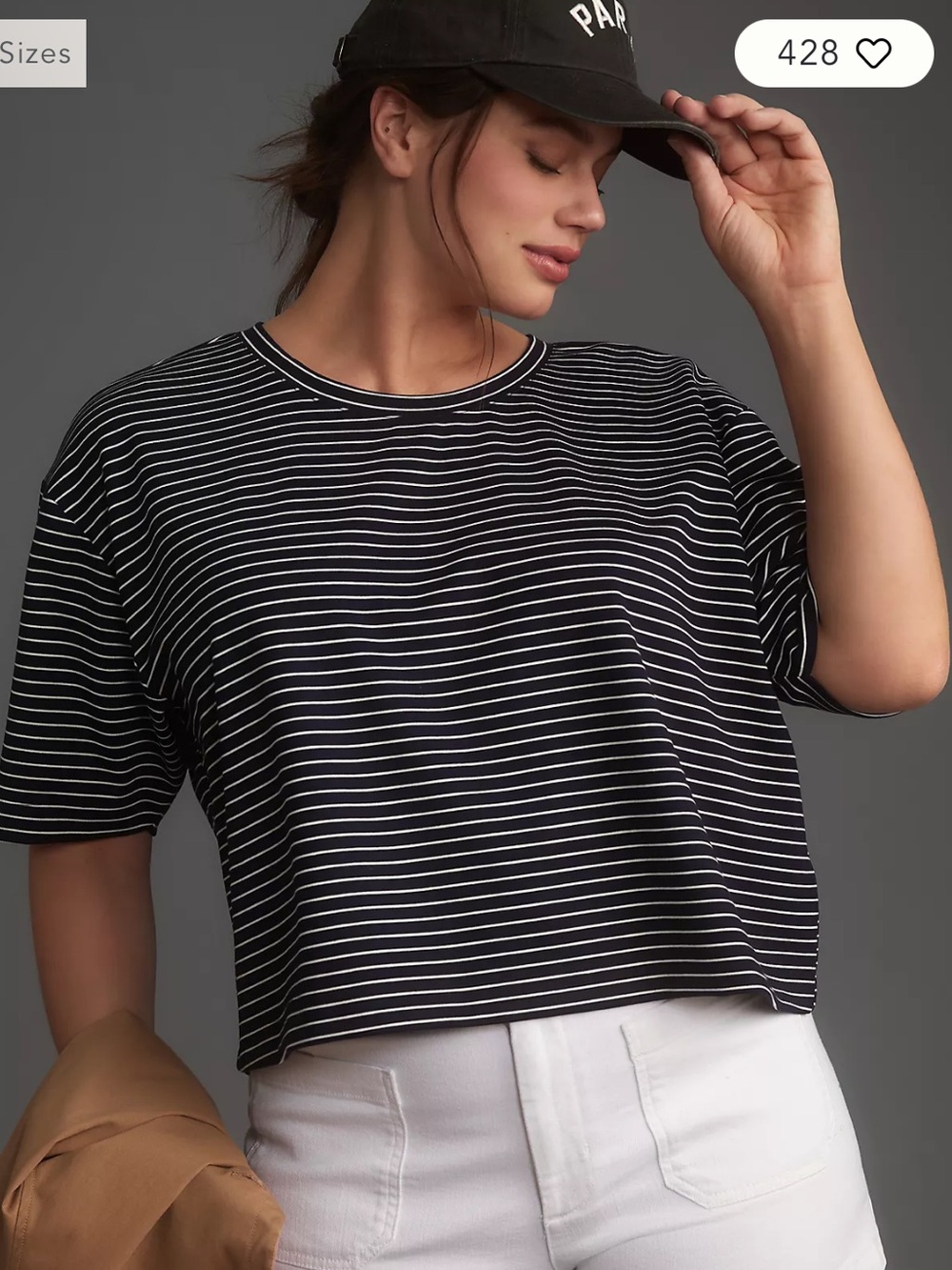 Maeve Navy and White Striped Tee